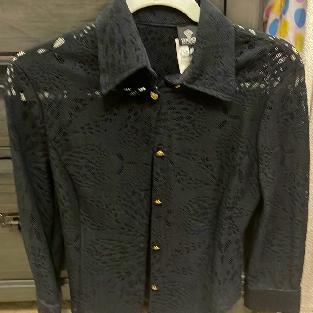 Versace lace cut, 3/4 sleeve top. Never worn